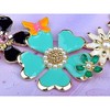 Alilang Gold Tone Multicolor Enamel Floral Statement Necklace with Pearl and Crystal Accents - 4 of 4