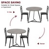 Dining Table Set for 2, Round Wooden Kitchen Table and Chairs, 2 Metal and Wood Chairs, for Small Space, Apartment - 4 of 4