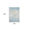 Gold Sky Blue And Ivory Abstract Area Rug - 3 of 4