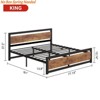 Bed Frame w/ Wooden Headboard Industrial Full Size /Queen Bed/King Size Platform Metal Bedframe No Box Spring Needed - 3 of 4