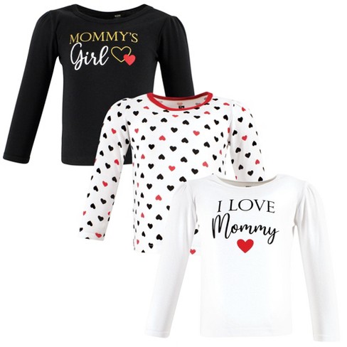 Hudson Baby Infant Girl Long Sleeve T-Shirts, Girl Mommy Red Black - image 1 of 4