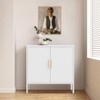 VYNXARIA White Metal Storage Cabinet with Doors and Adjustable Shelves for Home Office Gym - 2 of 4