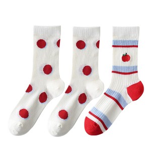 Anna-Kaci Womens Cute Cartoon Embroidered Crew Socks 3-Pair Pack Fun Patterned Cotton Knit Soft and Stretchy Casual Style - 1 of 4