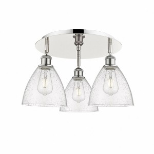 Bristol Glass - 3 Light Flush Mount In Industrial Style-10 Inches Tall and 19.25 Inches Wide - 1 of 1