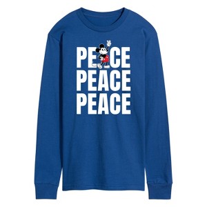 Men's - Disney - Mickey Peace Long Sleeve Graphic T-Shirt - 1 of 4