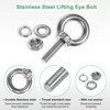 Unique Bargains Stainless Steel Durable Rust-Resistant Eyebolts with Nuts Washers Male Screw for Fastening 10 Pcs - 2 of 4