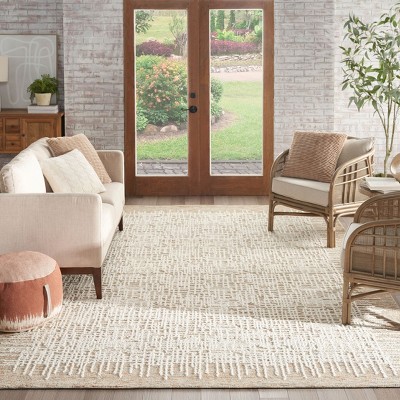 Handmade Beige and Multicolor Wool Rectangular Area Rug 8'3" x 11'6"