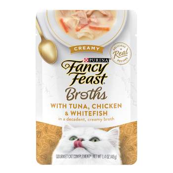 Purina Fancy Feast Lickable Wet Cat Food Complement Creamy Broths - 1.4oz