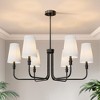 DORESshop 34 in. 6-Light Black Contemporary Chandelier with Fabric Shades and E12 Sockets (No Bulbs Included) - 2 of 4