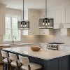 ALOADECOR Black Mesh Kitchen Island Chandelier Weathered White Wood Frame - 2 of 4