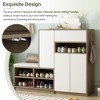 TIRAMISUBEST 2-in-1 Shoe Storage Bench & Shoe Cabinets , Shoe Rack with Padded Seat, Versatile Shoe Storage Solution with Adjustable Shelves - 3 of 4