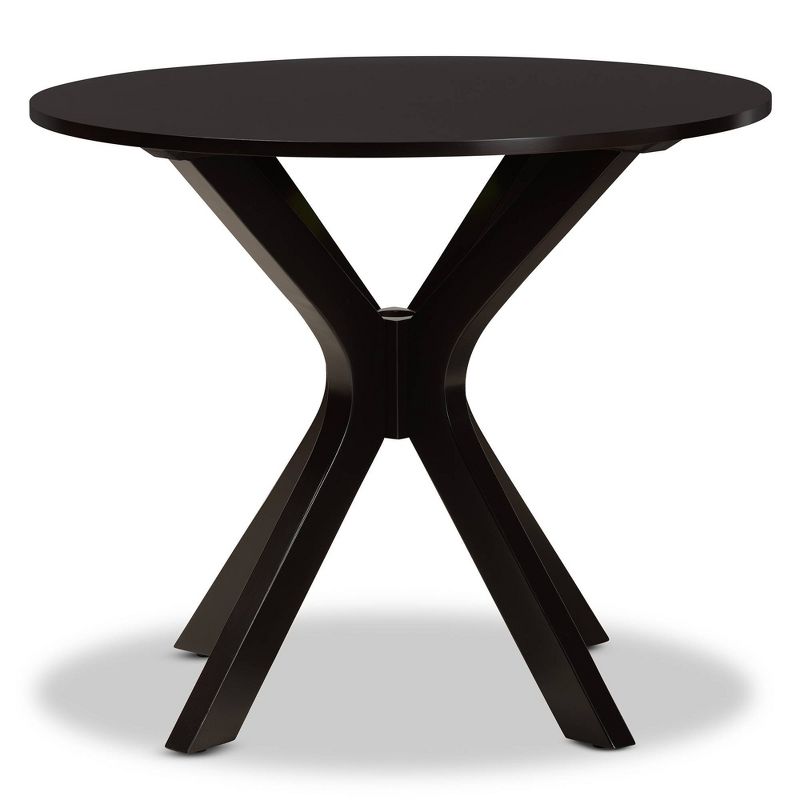 35" Kenji Wide Round Wood Dining Table - Baxton Studio, 3 of 10
