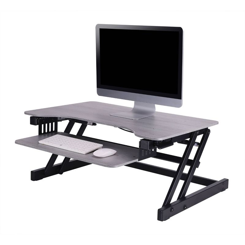 Deluxe Height Adjustable Sit to Stand Desk Computer Riser - Rocelco, 3 of 11