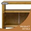 60" 4-Door Sideboard, Modern Minimalist Solid Wood Veneer Sideboard with Open Shelf, Natural Wood Grain - Leovsnove - 3 of 4