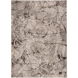 HomeRoots 5' X 8' Ivory Gray And Brown Abstract Area Rug - 1 of 4