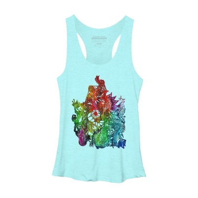 Adult Design By Humans Zen Botanical Rainbow Pride By EdgeWaresRacerback Tank Top
