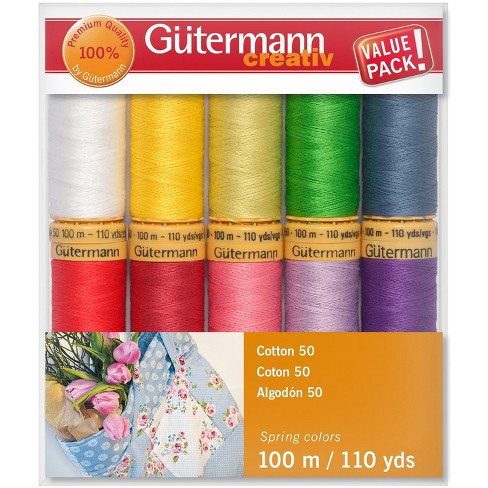 Gutermann Cotton Thread Assortment - 10 spools - SANE - Sewing and  Housewares