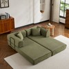Okak Convertible Sleeper Sofa Bed Loveseats with Fixed-Shape Frame,Corduroy Folding Futon Couch for Living Room,Apartments - 2 of 4