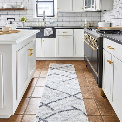 Gray 2x12 Non-Slip Synthetic Runner Rug