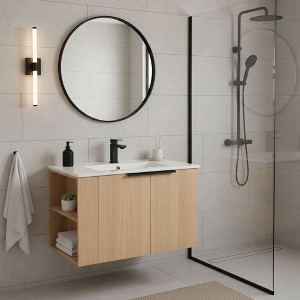 Fine Fixtures Elmridge Modern Bathroom Vanity with White Ceramic Sink - 1 of 4