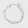 Silver Plated Braided and Polished Hoop Earring Set 2pc - A New Day™ Silver - 2 of 2