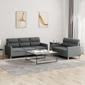 Sofa Set Dark grey Fabric (100% polyester), metal, textilene, plywood - 1 of 4