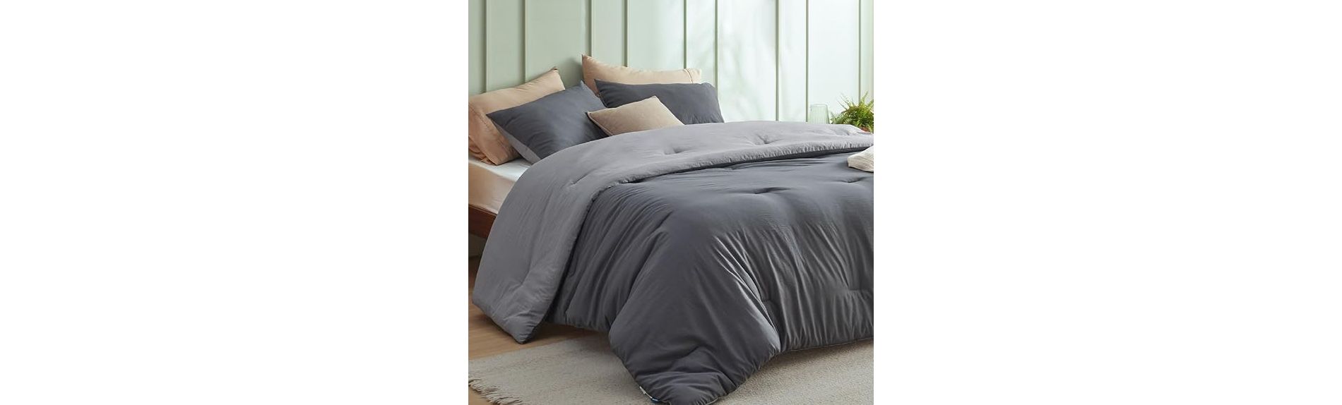 BAGOKIE 3 Pieces Down Alternative Bed Set Reversible Comforter Set