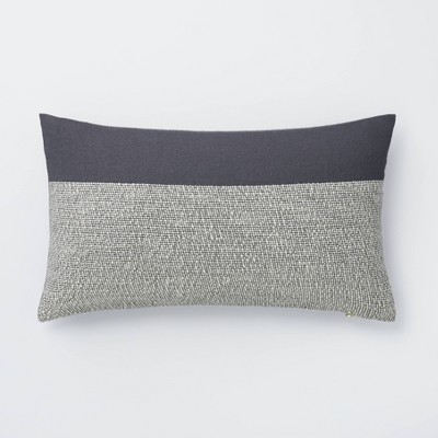 Oversized Color Block Lumbar Throw Pillow Cream/Blue - Threshold™ designed with Studio McGee