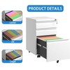 KWPZQEB 3 Drawer Mobile File Cabinet with Lock, Under Desk Metal Filing Cabinets for Home Office Organizer Letters/Legal/A4, Space-Saving - 3 of 4