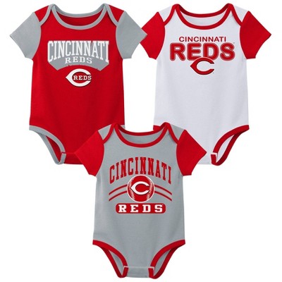 MLB Cincinnati Reds Infant Boys' 3pk White Bodysuit