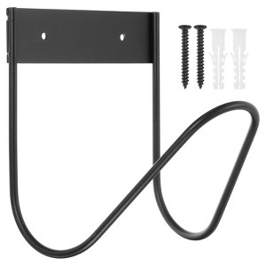 Unique Bargains Heavy Duty Wall Mount Garden Water Hose Storage Hook Black - 1 of 4