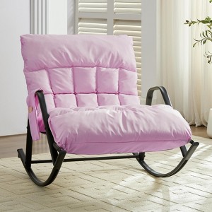 Mjkone Adjustable Widen Rocking Chair,Modern Lounge Nursery with Iron Frame - 1 of 4