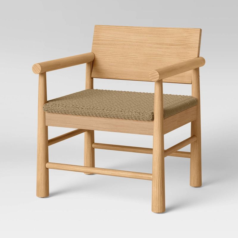Nichols Rustic Wood Chair with Woven Seat Natural - Threshold&#8482;, 1 of 7