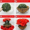 GAOMON 2 Set Artificial Outdoor Bougainvillea Flowers with Brown Basket, Artificial Hanging Flowers Plant - 4 of 4