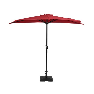 WestinTrends 9 Ft Half Market Patio Umbella with Square Concrete Base