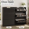 Shoe Cabinet with Flip Louvered Doors, Narrow Shoe Rack with Metal Hinges - 4 of 4