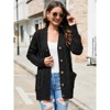 Women's Open Front Cardigan Sweater with Pockets Long Sleeve Cable Knit Button Loose Cardigan Sweater Outwear - 4 of 4