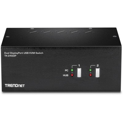 TRENDnet 2-Port Dual Monitor DisplayPort KVM Switch TK240DP