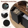 2 Section Laundry Hamper with 3 Tiers & Side Shelves, 2 Removable Laundry Bags for Laundry Organization, Black & Rustic Brown - 4 of 4