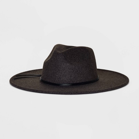 Black felt hot sale fedora hat