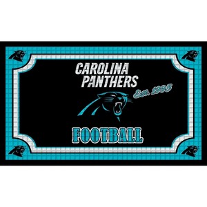 Evergreen NFL Carolina Panthers Embossed Outdoor-Safe Mat - 30" W x 18" H Durable Non Slip Floormat for Football Fans - 1 of 4