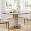 Round Dining Room Table for 4-6, 47" Wood Kitchen Table with Sturdy Pedestal Base, Farmhouse Circle Dinner Tables for Living Room, Apartment - 2 of 4