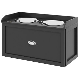 Gulches PawHut Dog Feeding Station with Storage Drawer - Elevated Bowls for Large Dogs - 1 of 4