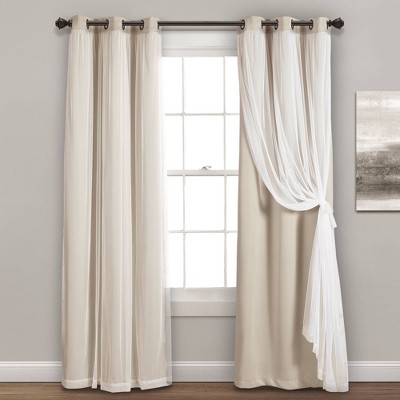 Set of 2 Grommet Top Sheer Panels with Insulated Blackout Lining - Lush Décor