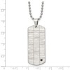 Black Bow Jewelry Stainless Steel Black CZ Polished & Satin Dog Tag Necklace, 20 Inch - 4 of 4