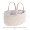 Unique Bargains Handcrafted Odorless Cotton Rope Storage Basket with Handles and Divider 1 Pack - 2 of 4