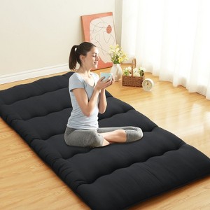 Solid Floor Futon Mattress, 3-Inch Roll-Up Japanese Futon Mattress Floor Sleeping Mat for Adults, Dorm, Apartment, Bedroom, Living Room - 1 of 4