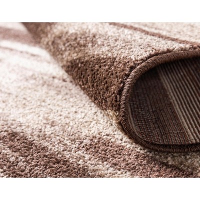 Equinox Beige & Dark Brown 8' x 10' Stain-Resistant Area Rug