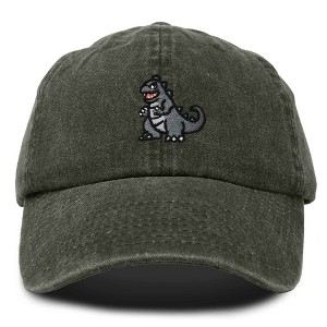 Dalix Giant Lizard Zilla Embroidered Cotton Dad Hat Baseball Cap Adjustable Glow in the Dark Mens - 1 of 4