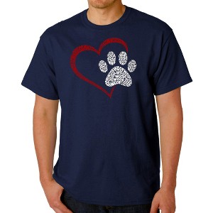 LA Pop Art Paw Heart - Men's Word Art T-Shirt - 1 of 4